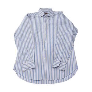 Etro Striped Print Button Down Shirt in Blue Cotton